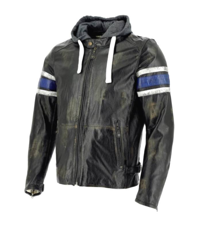 LevneMoto - Kožená moto bunda Richa TOULON-modrá