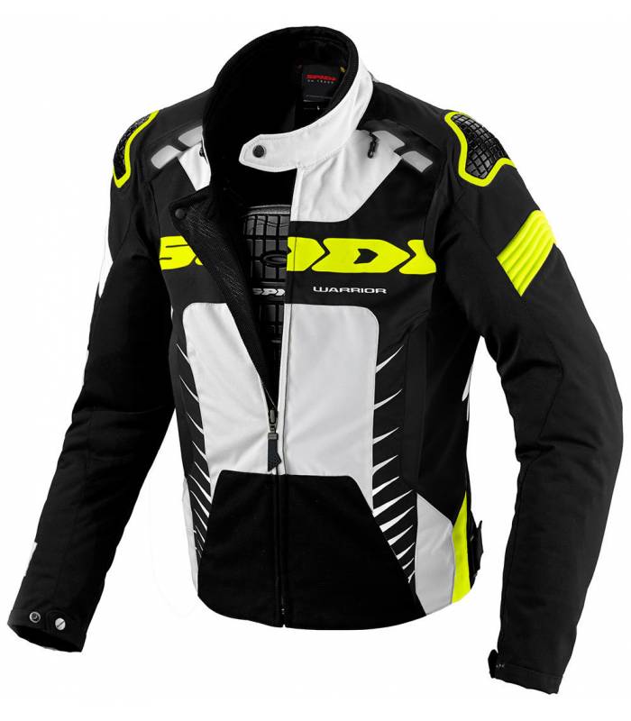 LevneMoto - Bunda WARRIOR TEX, SPIDI - Itálie (černá/bílá/žlutá fluo)