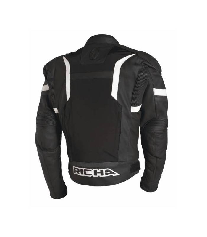 LevneMoto - Kožená moto bunda Richa BALLISTIC EVO-bílá-nadměrná velikost