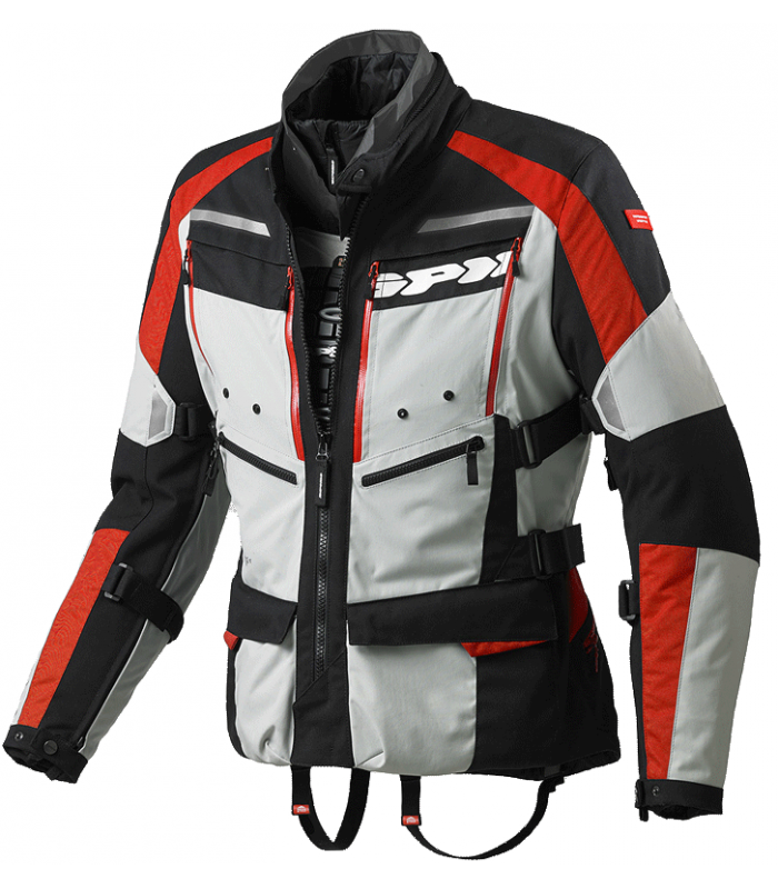 LevneMoto - Bunda 4SEASON, SPIDI - Itálie (světle šedá/černá/červená)