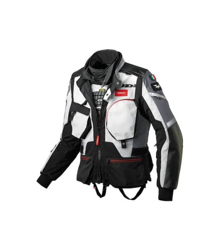 LevneMoto - Bunda H.T. RAID PRO, SPIDI - Itálie (světle šedá/černá)