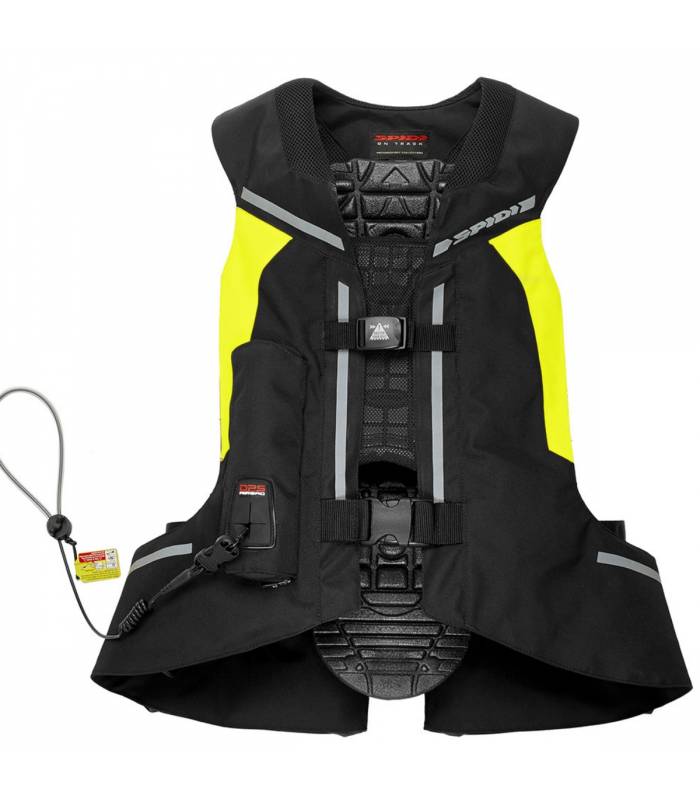 LevneMoto - Vesta s airbagem FULL DPS VEST celotělová, SPIDI - Itálie (černá/žlutá fluo)