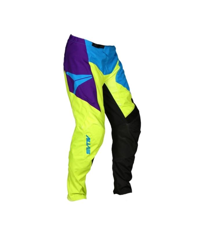 LevneMoto - Moto kalhoty ALIAS MX A2 BLOCKED-chartreuse neonově modré (2064-375)