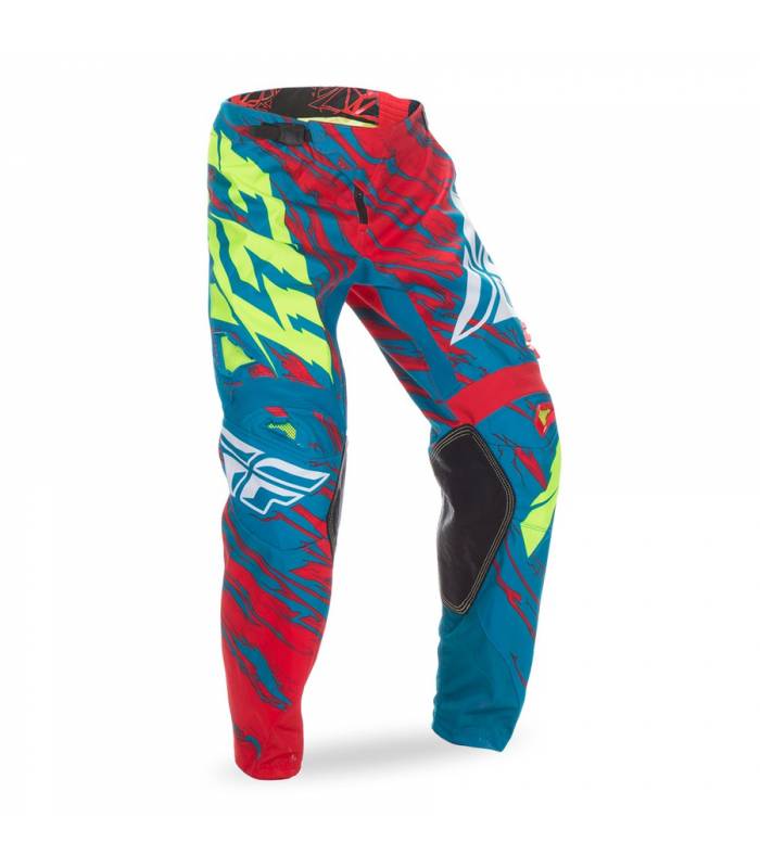 LevneMoto - Kalhoty KINETIC RELAPSE, FLY RACING - USA (modrozelená/červená/Hi-vis)
