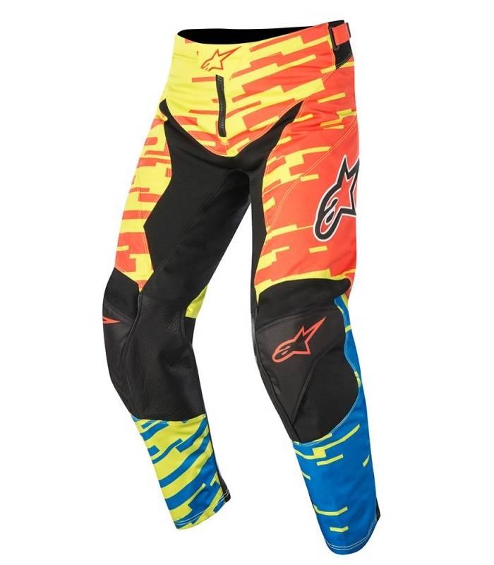 LevneMoto - Kalhoty Racer Braap 2016, ALPINESTARS - Itálie (modrá/žlutá fluo/oranžová)