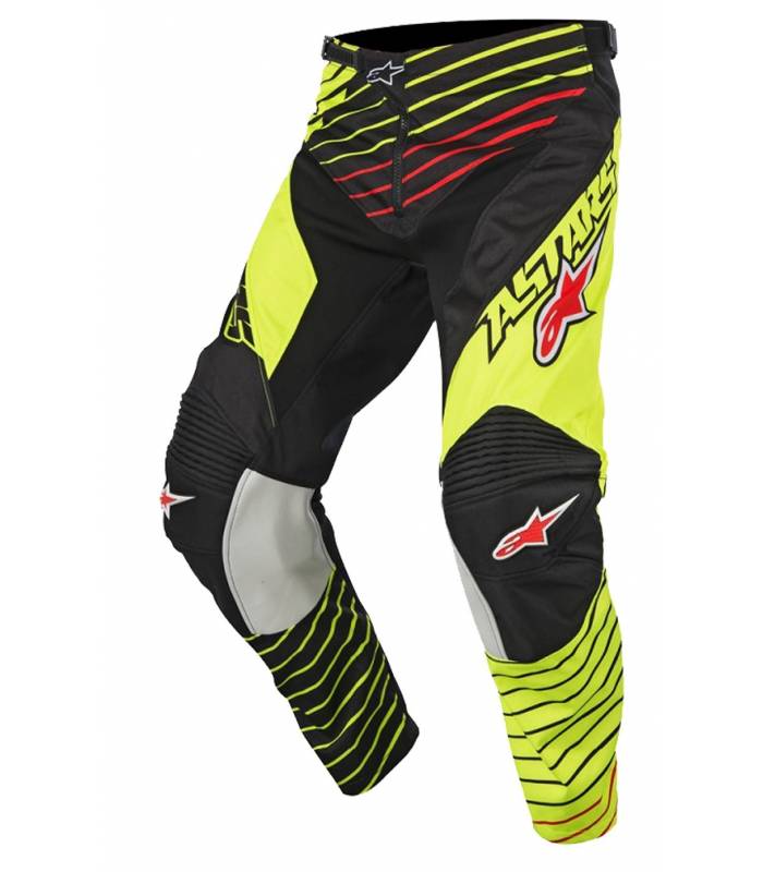 LevneMoto - Kalhoty Racer Braap 2017, ALPINESTARS - Itálie (žluté fluo/černé/červené/bílé)
