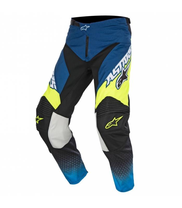LevneMoto - Kalhoty Racer Supermatic 2017, ALPINESTARS - Itálie (modré/žluté fluo/černé)