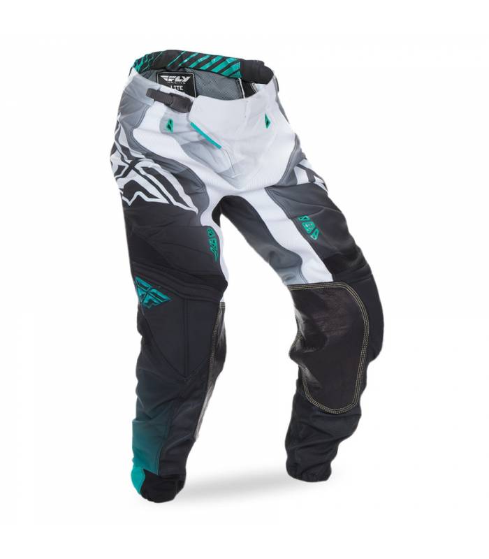 LevneMoto - Kalhoty LITE HYDROGEN 2017, FLY RACING -USA (černá/bílá/modrozelená)