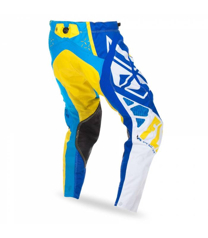 LevneMoto - Kalhoty EVO, FLY RACING - USA (modrá/žlutá/bílá)