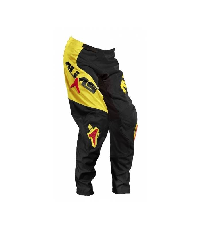 LevneMoto - Dětské moto kalhoty ALIAS MX B1-žluto červené