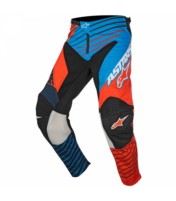 LevneMoto - Kalhoty Racer Braap 2017, ALPINESTARS - Itálie, dětské (modré/oranžové fluo/čern