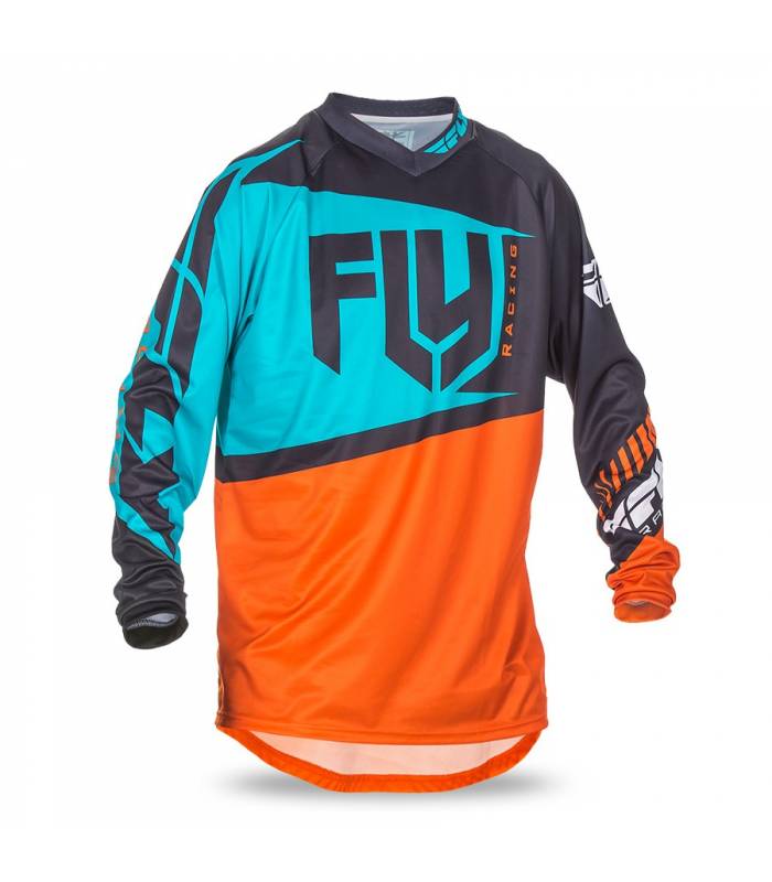 LevneMoto - Dres F-16 2017, FLY RACING - USA (oranžová/tyrkysová)