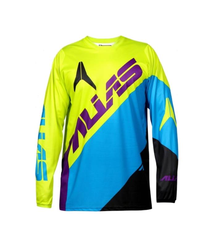 LevneMoto - Moto dres ALIAS MX A2 BLOCKED-chartreuse modrý (2164-375)