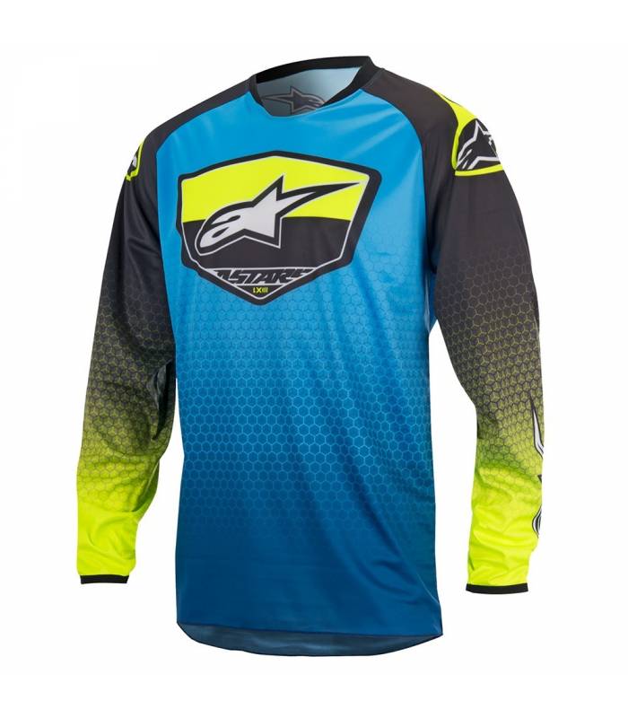 LevneMoto - Dres Racer Supermatic 2017, ALPINESTARS - Itálie (modrý/žlutý fluo/černý)