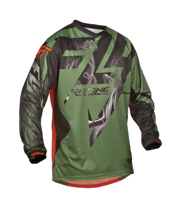 LevneMoto - Dres Lite Hydrogen, FLY RACING - USA (černá/zelená/oranžová)