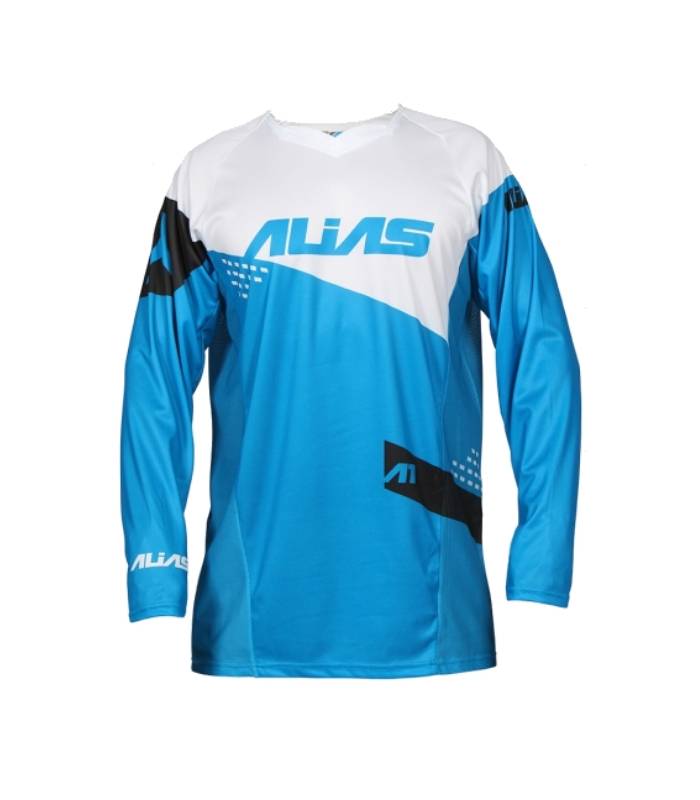 LevneMoto - Moto dres ALIAS MX A1 STANDARD-neonově modro bílý (2162-370)