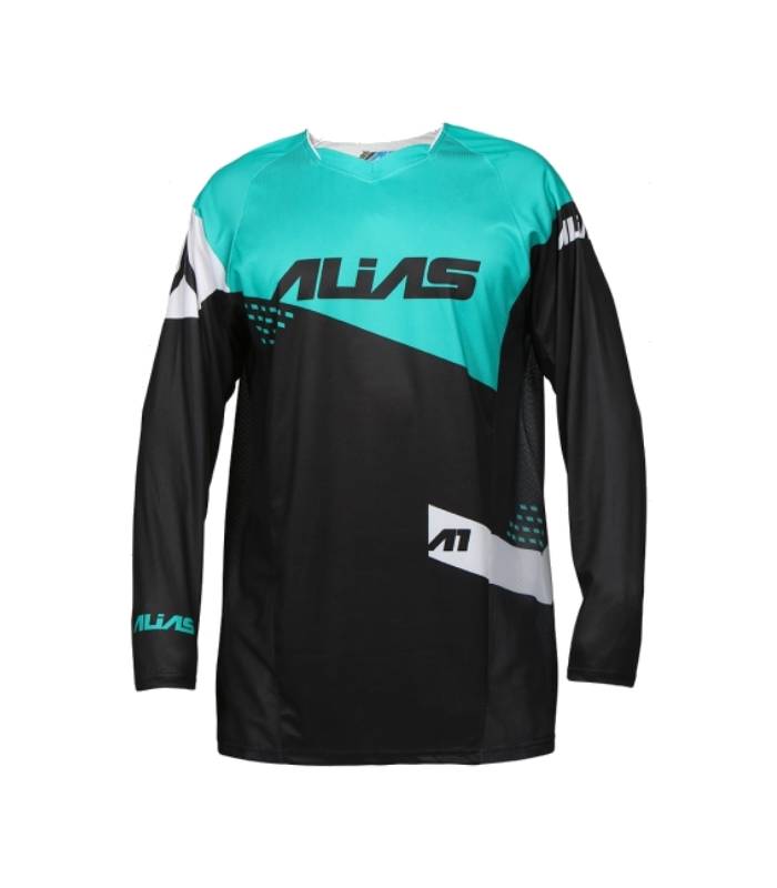 LevneMoto - Moto dres ALIAS MX A1 STANDARD-černo zelený (2162-346)