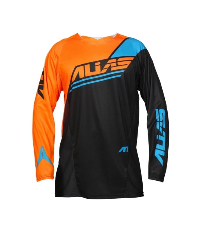LevneMoto - Moto dres ALIAS MX A1 ANALOGUE-černo neonově oranžový (2163-374)
