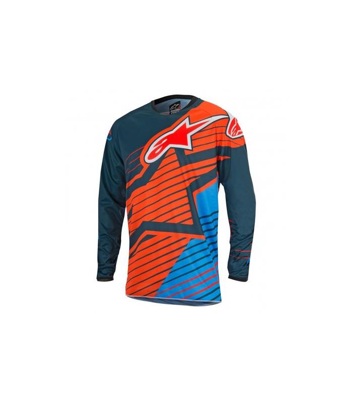 LevneMoto - Dres Racer Braap 2017, ALPINESTARS - Itálie, dětský (modrý/oranžový fluo/černý/t