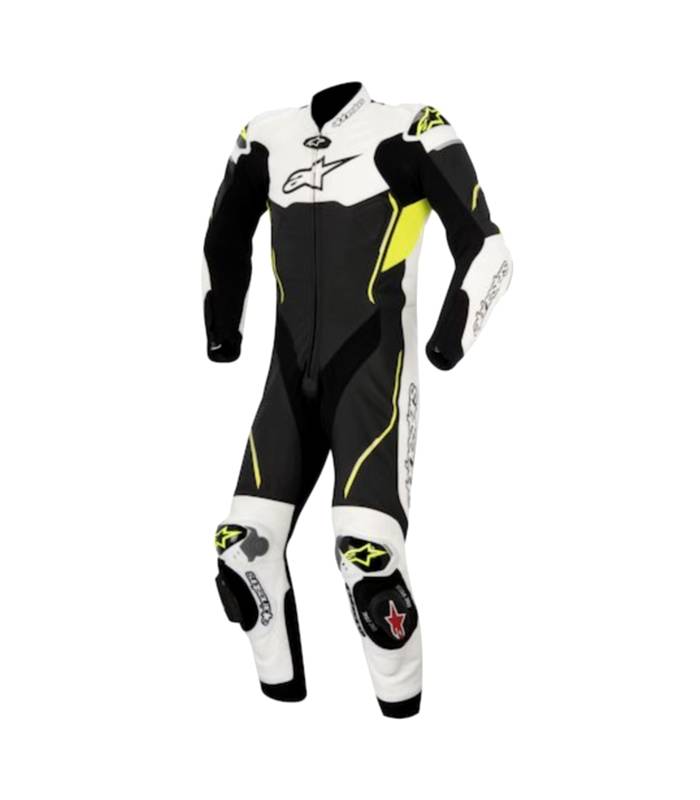 LevneMoto - Jednodílná kombinéza Atem, ALPINESTARS - Itálie (černá/bílá/žlutá fluo)