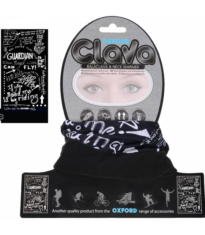 LevneMoto - Kukla a nákrčník Clava Graffiti Mono, OXFORD - Anglie