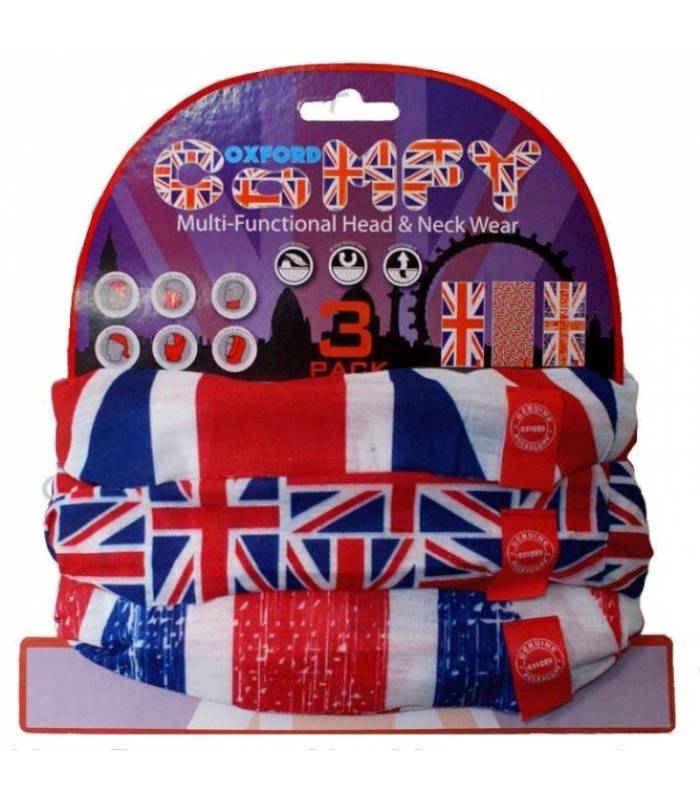 LevneMoto - Nákrčníky Comfy Union Jack, OXFORD - Anglie (sada 3ks)