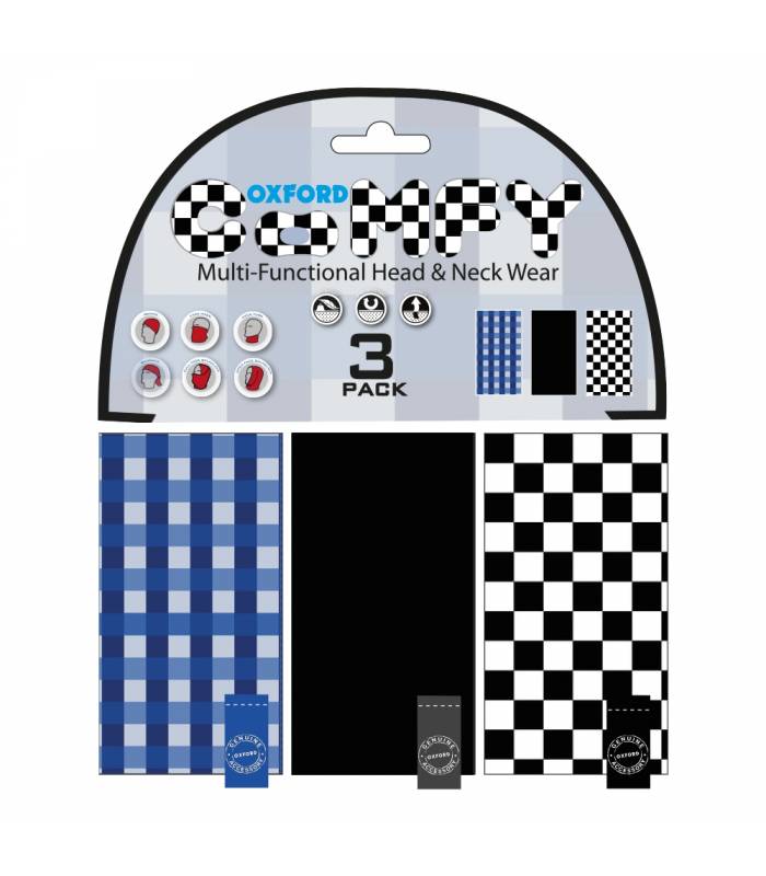 LevneMoto - Nákrčníky Comfy Gingham, OXFORD - Anglie (sada 3ks)