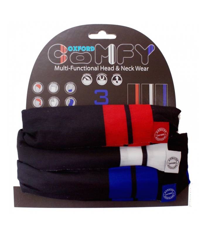 LevneMoto - Nákrčníky Comfy Double Stripe, OXFORD - Anglie (sada 3ks)