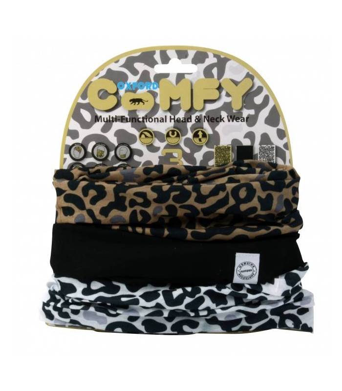 LevneMoto - Nákrčníky Comfy Leopard, OXFORD - Anglie (sada 3ks)