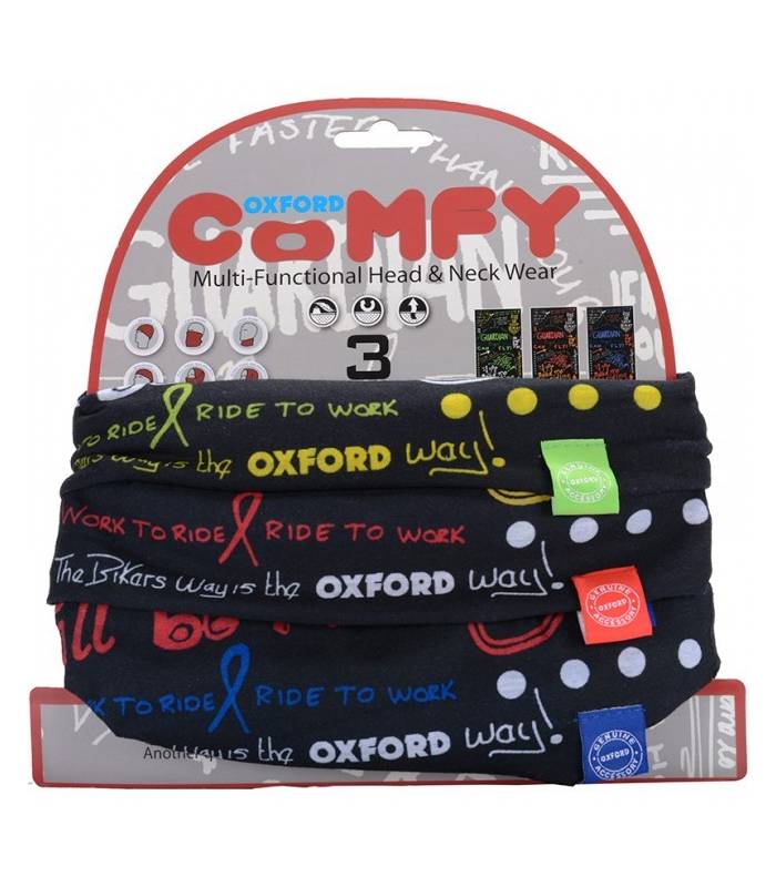 LevneMoto - Nákrčníky Comfy Grafitti Multi, OXFORD - Anglie (sada 3ks)