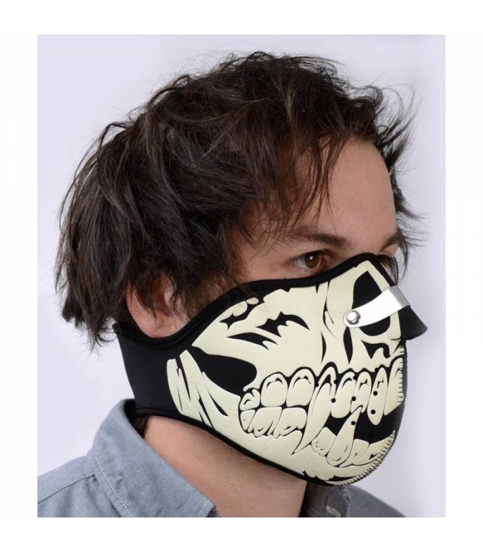 LevneMoto - Maska Glow Skull, OXFORD - Anglie (fluorescenční potisk)
