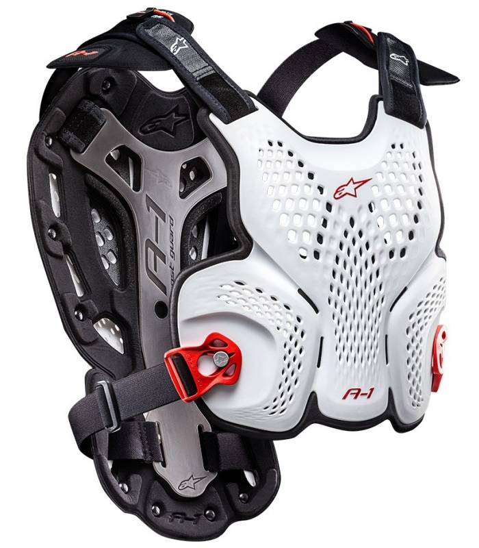 LevneMoto - Chránič těla A-1 ROOST GUARD 2017 certifikace CE2, ALPINESTARS - Itálie (bílý/če