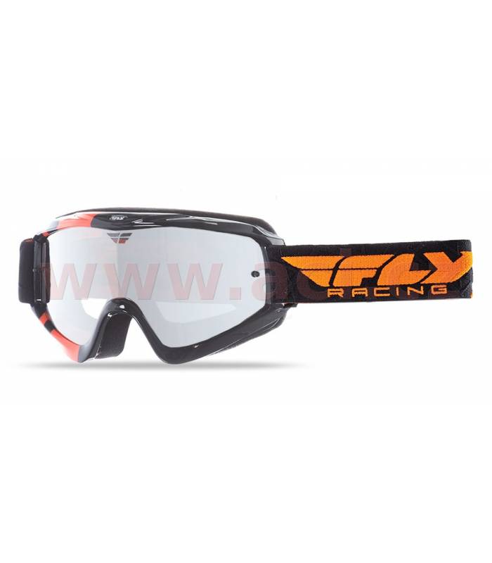 LevneMoto - Brýle Zone RS, FLY RACING - USA, dětské (černé/oranžové, zrcadlové plexi s čepy 