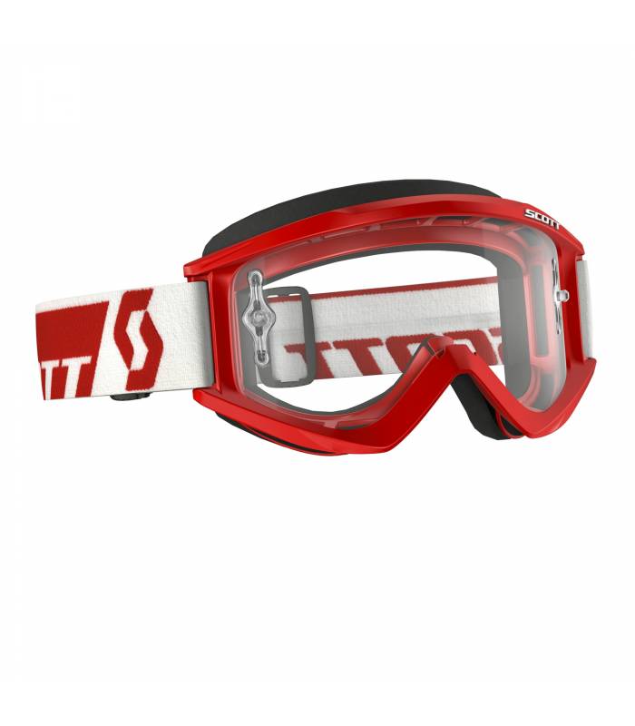 LevneMoto - Brýle RECOILXI WORKS, SCOTT - USA (červené, čiré plexi s čepy pro slídy)