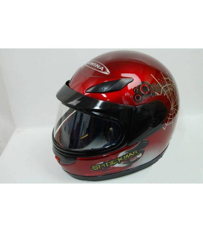 LevneMoto - Moto přilba Sunway Kids Red Spiderman (47-48cm)