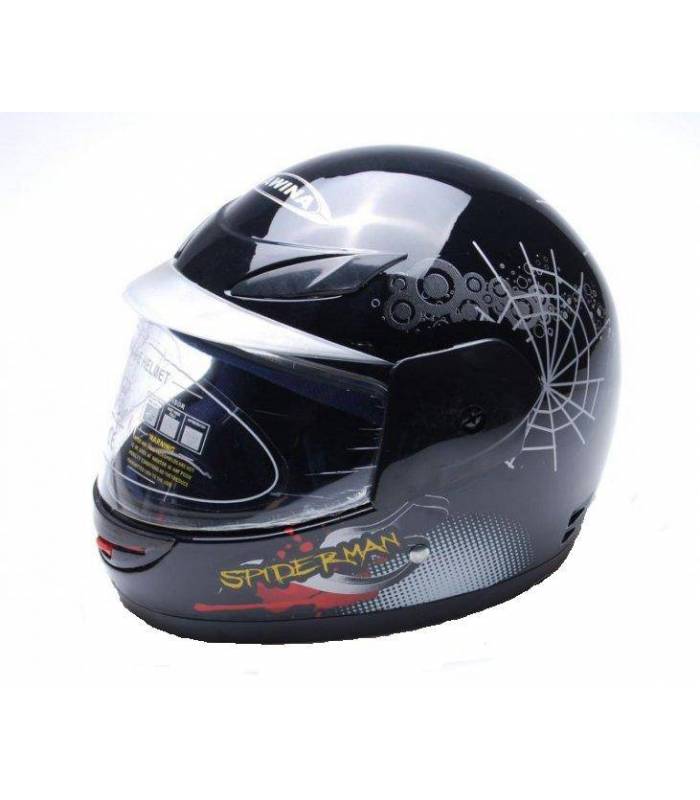LevneMoto - Moto přilba Sunway Kids Black Spiderman (47-48cm)