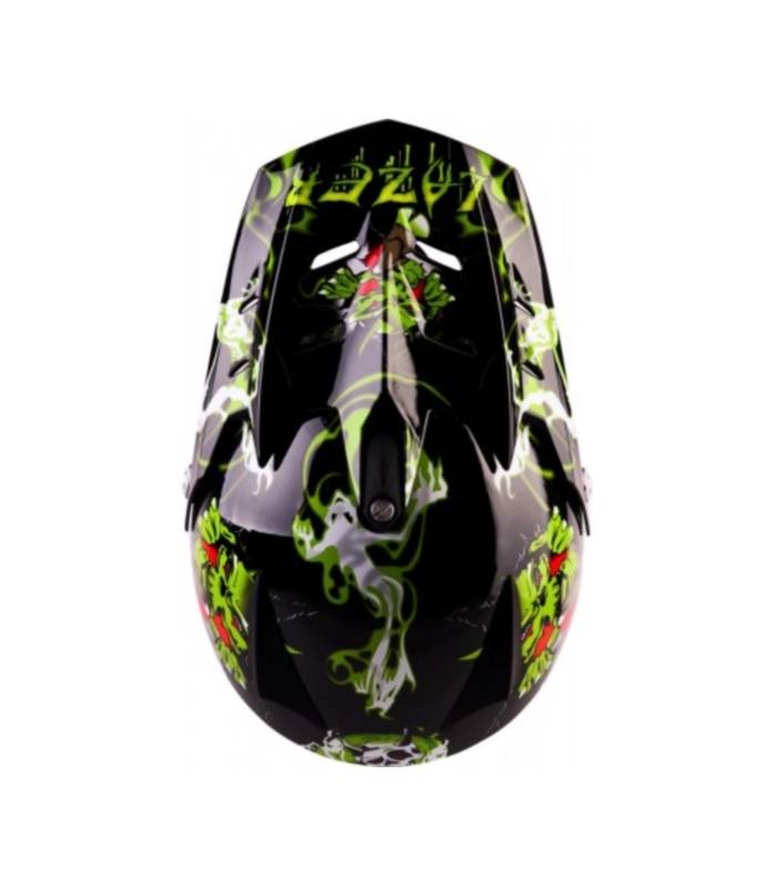 LevneMoto - Přilba X6 JUNIOR MONSTRO, LAZER - Belgie, dětská (černá/bílá/grafika)