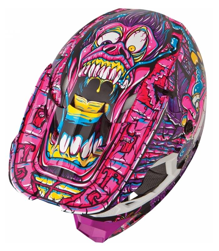 LevneMoto - Přilba Kinetic Jungle, FLY RACING - USA, dětská (fialová/grafika)