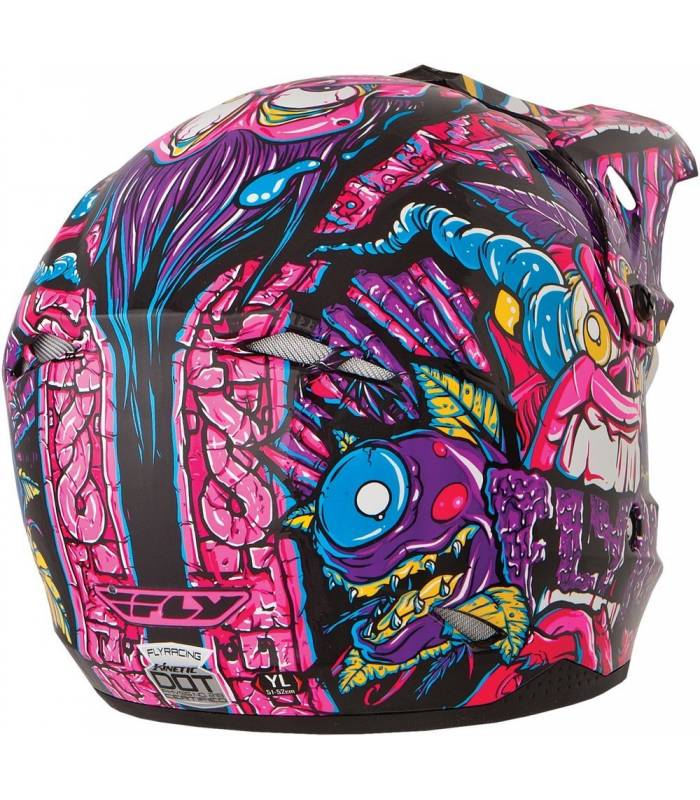 LevneMoto - Přilba Kinetic Jungle, FLY RACING - USA, dětská (fialová/grafika)
