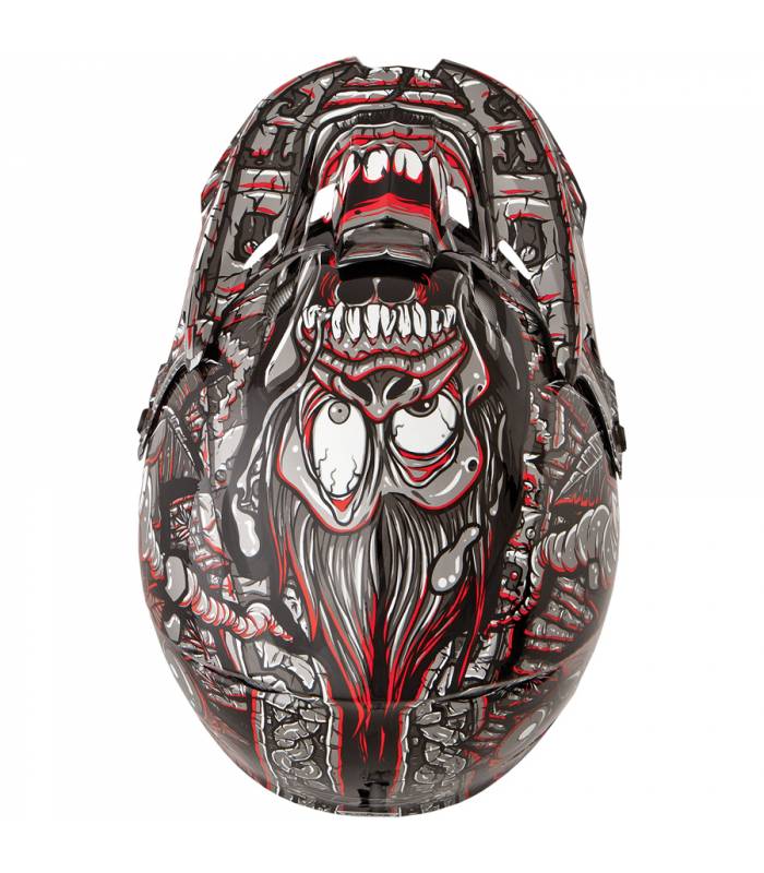 LevneMoto - Přilba Kinetic Jungle, FLY RACING - USA, dětská (šedá/červená/grafika)