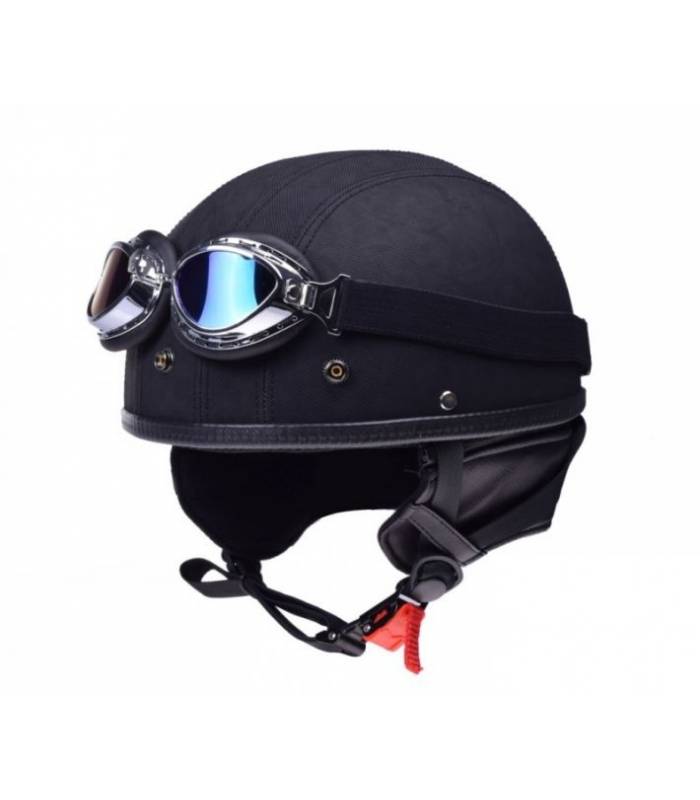 LevneMoto - Moto přilba Sunway Retro včetně brýlí