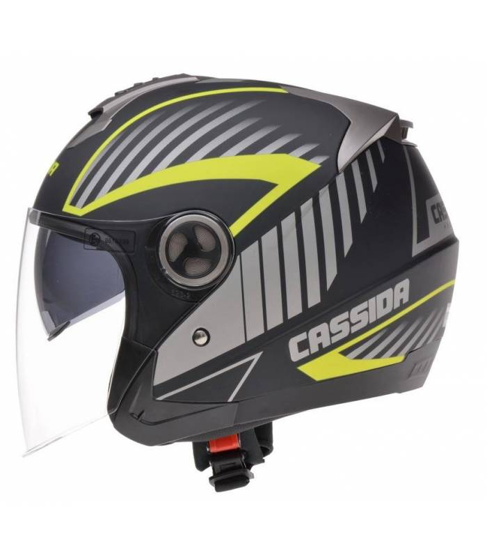 LevneMoto - Přilba Magnum, CASSIDA - ČR (černá matná/šedá/žlutá fluo)