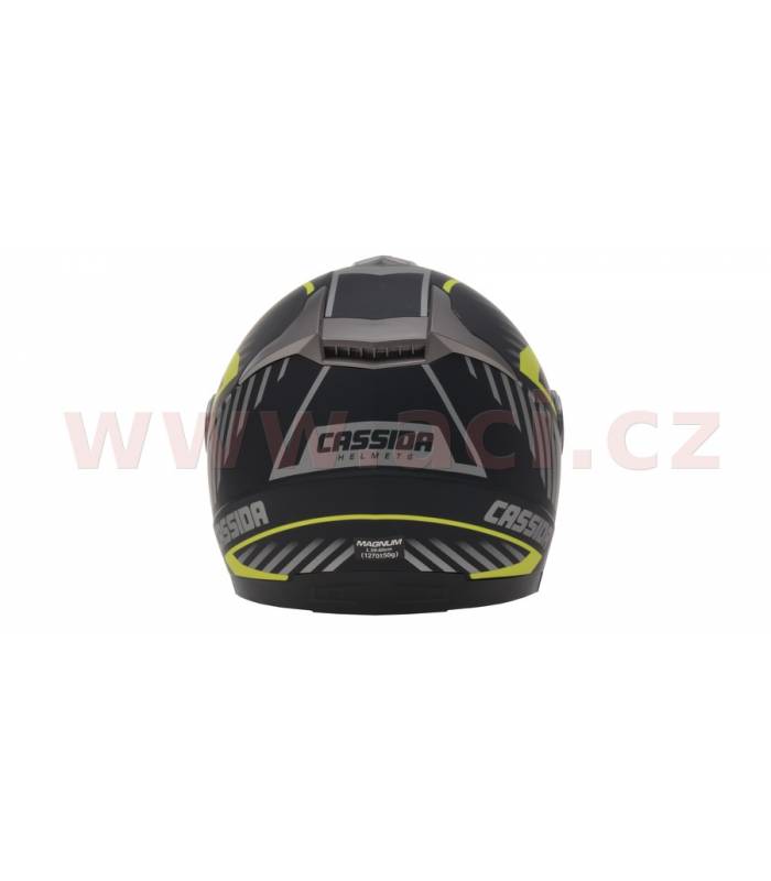 LevneMoto - Přilba Magnum, CASSIDA - ČR (černá matná/šedá/žlutá fluo)