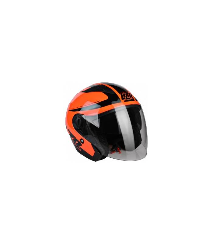 LevneMoto - Přilba JH-1, LZR - Belgie (černá/červená fluo)