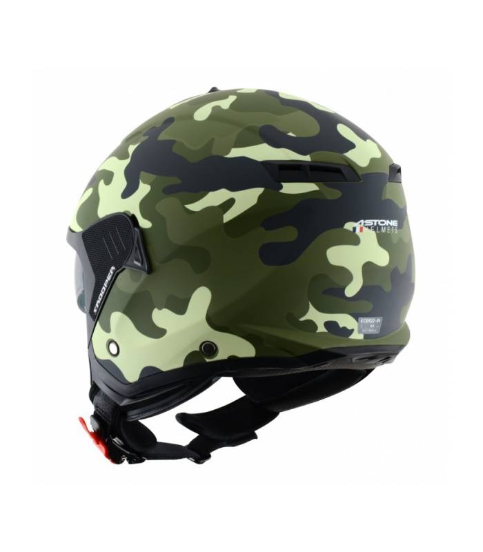 LevneMoto - Moto přilba ASTONE MINIJET S TROOPER-matná camo/army