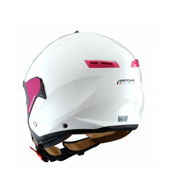 LevneMoto - Moto přilba ASTONE MINIJET S TROOPER-bílo růžová