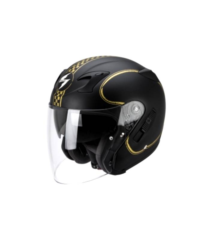 LevneMoto - Moto přilba Scorpion EXO-220 BIXBY-černo/zlatá matná