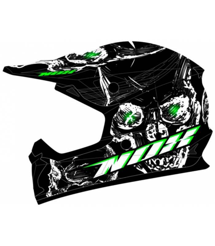 LevneMoto - Přilba N631 CROSS DEATH, NOX - Francie (černá/zelená/grafika)