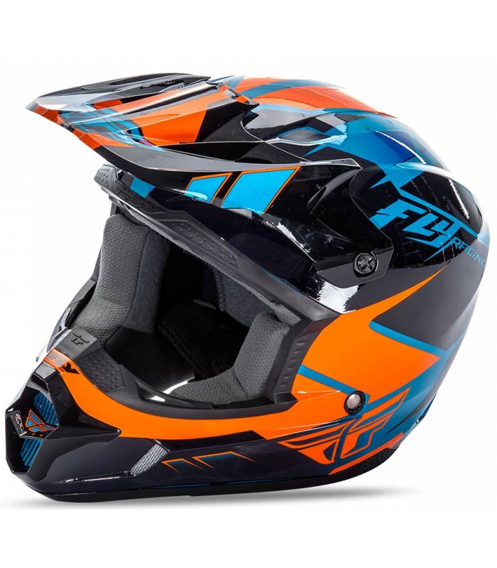 LevneMoto - Přilba Kinetic Impulse, FLY RACING - USA (oranžová/černá/modrá)