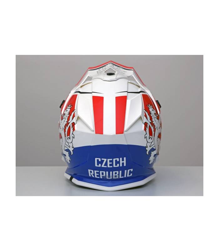 LevneMoto - Moto přilba ČZ PATRIOT Leon-bílo červeno modrá